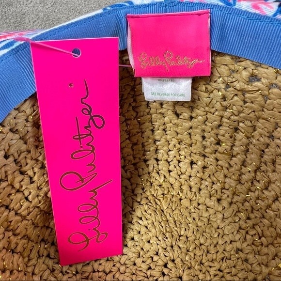 Lilly Pulitzer Sea to Shining Sea Floppy Straw Hat One Size - Picture 5 of 6